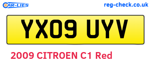 YX09UYV are the vehicle registration plates.