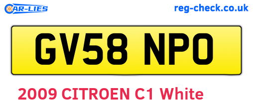GV58NPO are the vehicle registration plates.