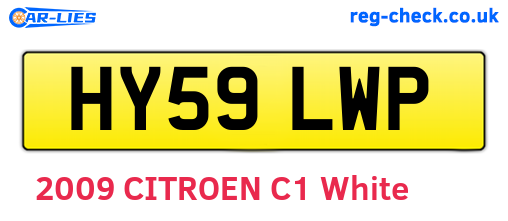 HY59LWP are the vehicle registration plates.