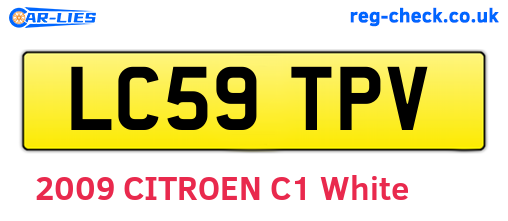 LC59TPV are the vehicle registration plates.