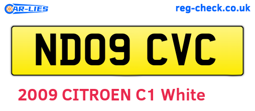 ND09CVC are the vehicle registration plates.