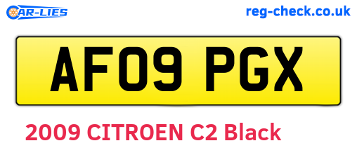 AF09PGX are the vehicle registration plates.