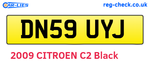 DN59UYJ are the vehicle registration plates.