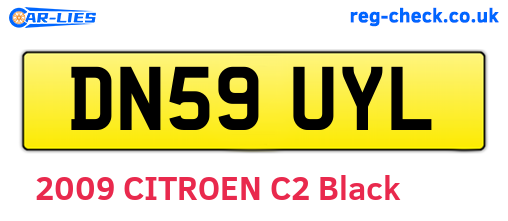 DN59UYL are the vehicle registration plates.