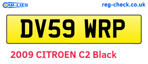 DV59WRP are the vehicle registration plates.