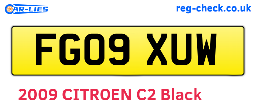 FG09XUW are the vehicle registration plates.