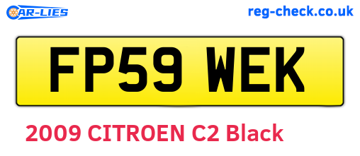 FP59WEK are the vehicle registration plates.