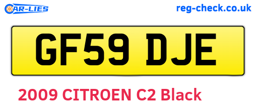 GF59DJE are the vehicle registration plates.
