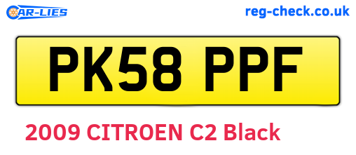 PK58PPF are the vehicle registration plates.