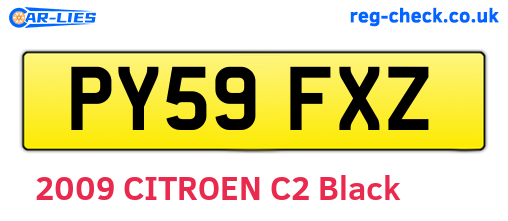 PY59FXZ are the vehicle registration plates.