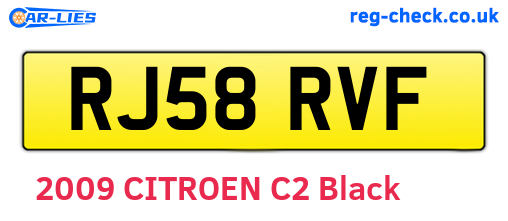RJ58RVF are the vehicle registration plates.