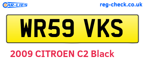 WR59VKS are the vehicle registration plates.