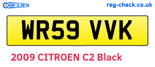 WR59VVK are the vehicle registration plates.