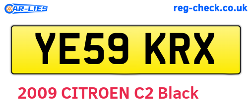 YE59KRX are the vehicle registration plates.