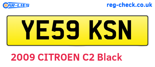 YE59KSN are the vehicle registration plates.