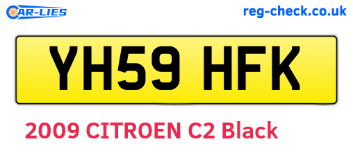 YH59HFK are the vehicle registration plates.