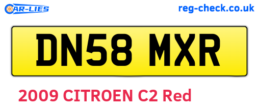 DN58MXR are the vehicle registration plates.