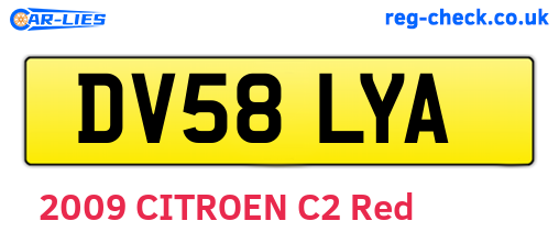 DV58LYA are the vehicle registration plates.