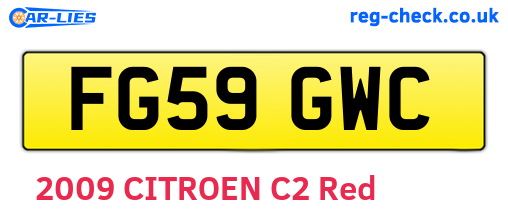 FG59GWC are the vehicle registration plates.
