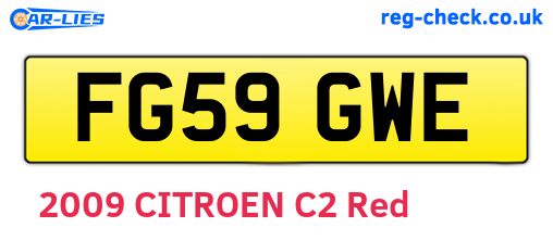FG59GWE are the vehicle registration plates.