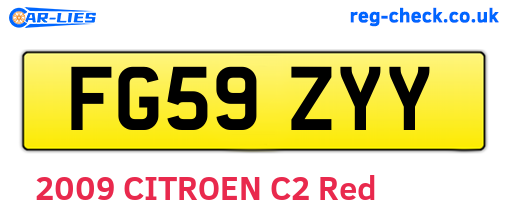 FG59ZYY are the vehicle registration plates.