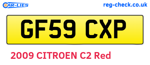 GF59CXP are the vehicle registration plates.
