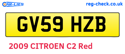 GV59HZB are the vehicle registration plates.