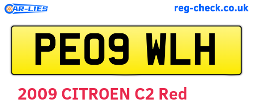 PE09WLH are the vehicle registration plates.