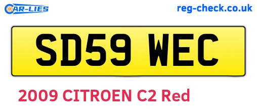 SD59WEC are the vehicle registration plates.