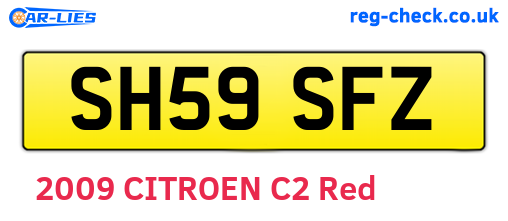 SH59SFZ are the vehicle registration plates.