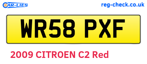 WR58PXF are the vehicle registration plates.