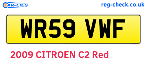 WR59VWF are the vehicle registration plates.