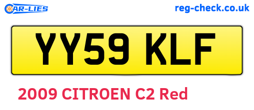 YY59KLF are the vehicle registration plates.