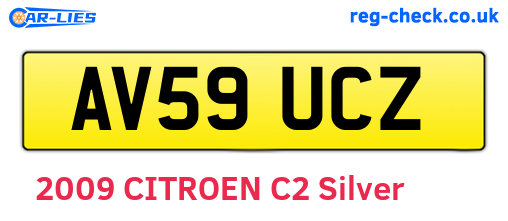 AV59UCZ are the vehicle registration plates.
