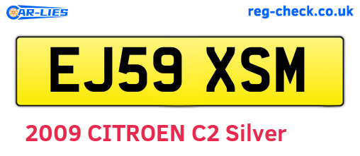 EJ59XSM are the vehicle registration plates.