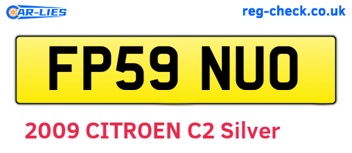 FP59NUO are the vehicle registration plates.