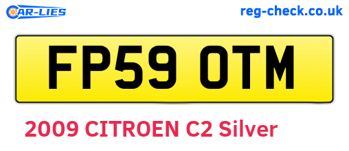 FP59OTM are the vehicle registration plates.