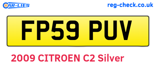 FP59PUV are the vehicle registration plates.