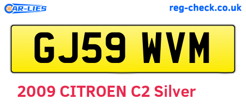 GJ59WVM are the vehicle registration plates.