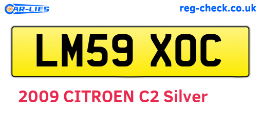 LM59XOC are the vehicle registration plates.