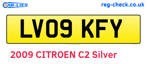 LV09KFY are the vehicle registration plates.