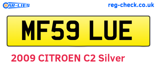 MF59LUE are the vehicle registration plates.