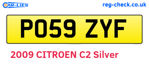 PO59ZYF are the vehicle registration plates.