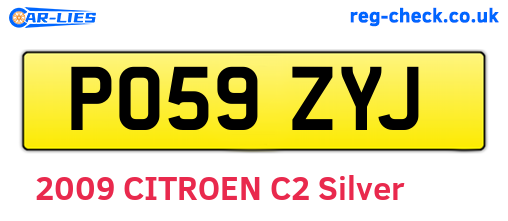 PO59ZYJ are the vehicle registration plates.