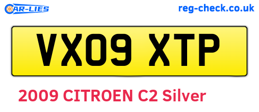 VX09XTP are the vehicle registration plates.