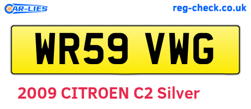 WR59VWG are the vehicle registration plates.