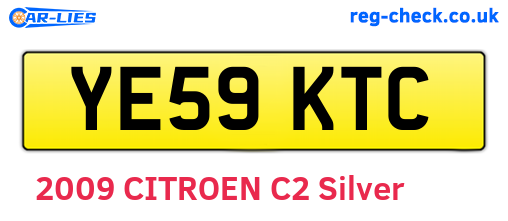 YE59KTC are the vehicle registration plates.