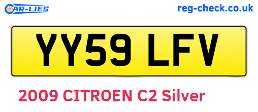 YY59LFV are the vehicle registration plates.