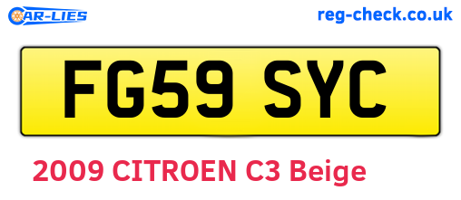 FG59SYC are the vehicle registration plates.