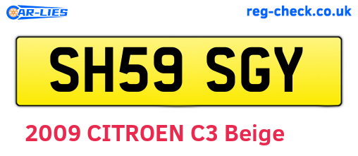 SH59SGY are the vehicle registration plates.